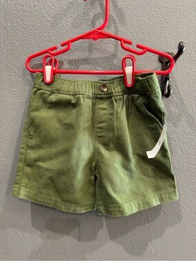 dip Olive Green Pull On Kids Shorts